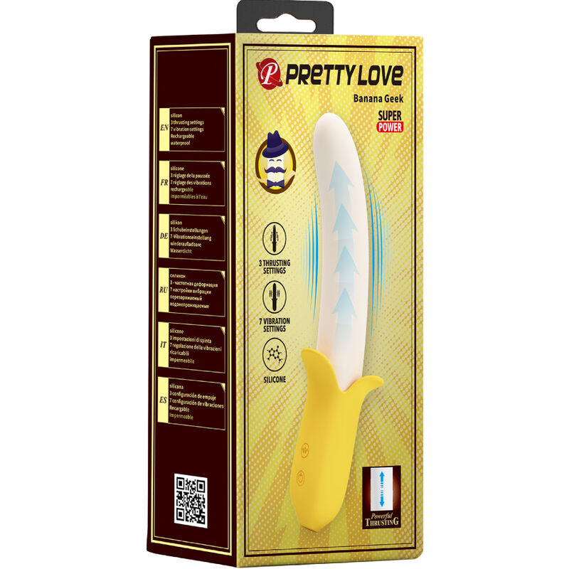PRETTY LOVE - BANANA GEEK SUPER POWER 7 VIBRACIONES UP&DOWN SILICONA NEGRO - Imagen 3