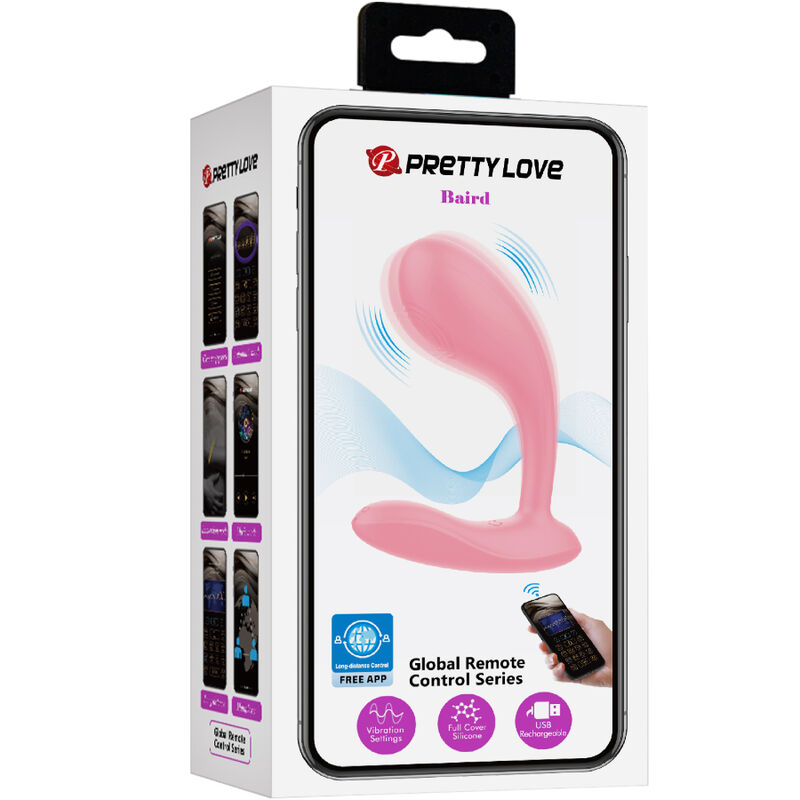 PRETTY LOVE - BAIRD G-SPOT 12 VIBRACIONES RECARGABLE ROSA APP - Imagen 4