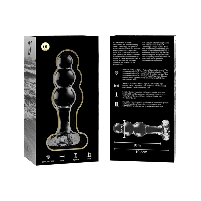 NEBULA SERIES BY IBIZA - MODELO 1 PLUG CRISTAL TRANSPARENTE 10.5 CM -O- 3 CM - Imagen 3