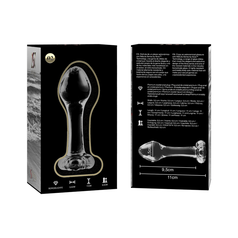 NEBULA SERIES BY IBIZA - MODELO 2 PLUG CRISTAL TRANSPARENTE 11 CM -O- 3.5 CM - Imagen 4