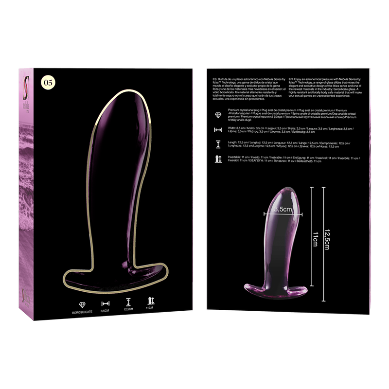 NEBULA SERIES BY IBIZA - MODELO 5 PLUG CRISTAL ROSA 12.5 CM -O- 3.5 CM - Imagen 7