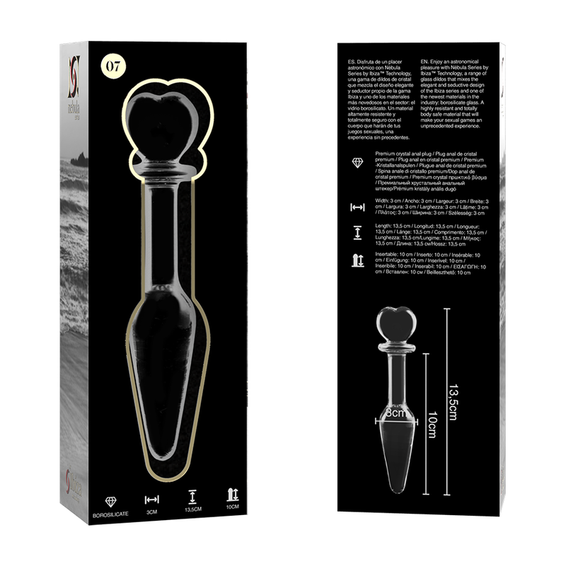 NEBULA SERIES BY IBIZA - MODELO 7 PLUG CRISTAL TRANSPARENTE 13.5 CM -O- 3 CM - Imagen 4