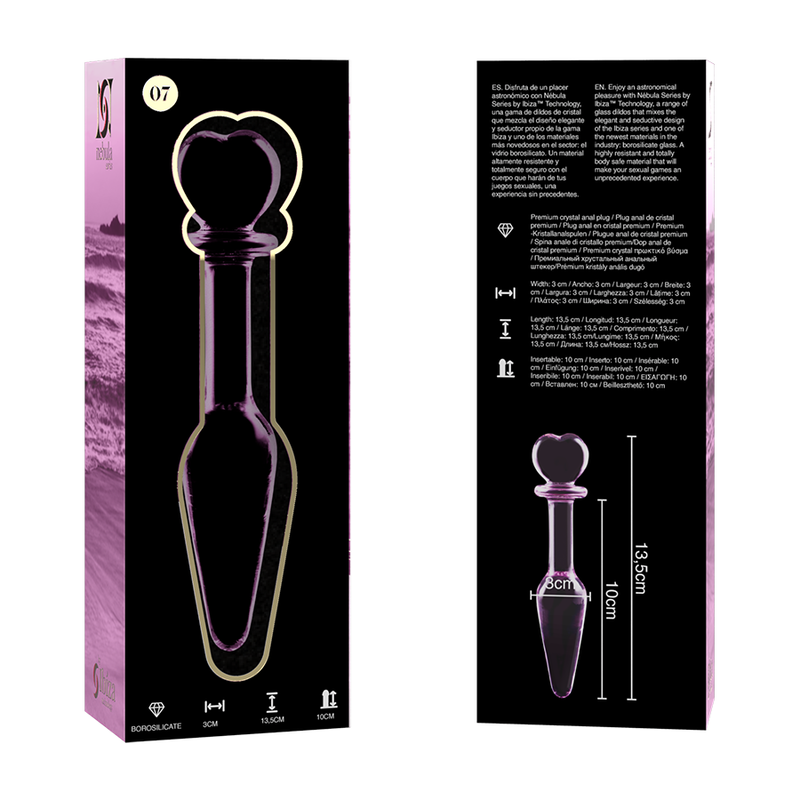 NEBULA SERIES BY IBIZA - MODELO 7 PLUG CRISTAL ROSA 13.5 CM -O- 3 CM - Imagen 2