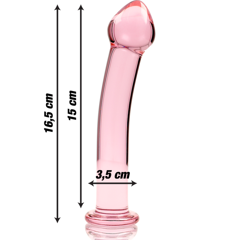 NEBULA SERIES BY IBIZA - MODELO 11 DILDO CRISTAL ROSA 16 CM -O- 3 CM - Imagen 3
