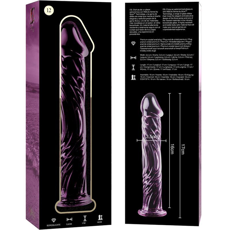 NEBULA SERIES BY IBIZA - MODELO 12 DILDO CRISTAL ROSA 17 CM -O- 3.5 CM - Imagen 5