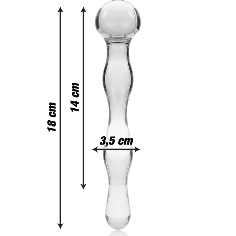 NEBULA SERIES BY IBIZA - MODELO 13 DILDO CRISTAL TRANSPARENTE 18 CM -O- 3.5 CM - Imagen 5