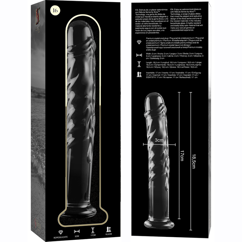 NEBULA SERIES BY IBIZA - MODELO 16 DILDO CRISTAL TRANSPARENTE 18.5 CM -O- 3 CM - Imagen 6
