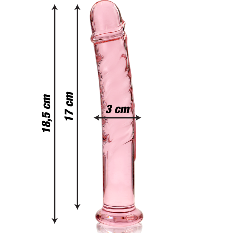 NEBULA SERIES BY IBIZA - MODELO 16 DILDO CRISTAL ROSA 18.5 CM -O- 3 CM - Imagen 2