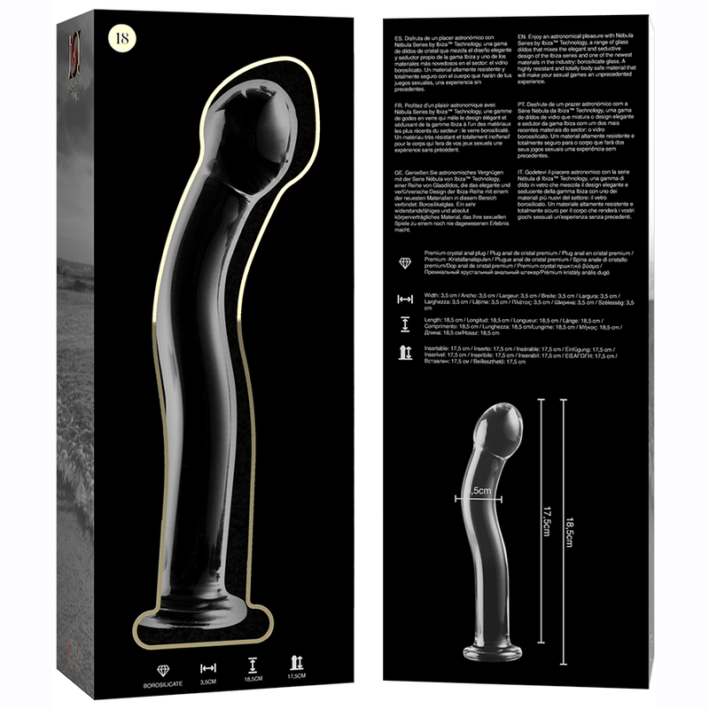 NEBULA SERIES BY IBIZA - MODELO 18 DILDO CRISTAL TRANSPARENTE 18.5 CM -O- 3.5 CM - Imagen 6