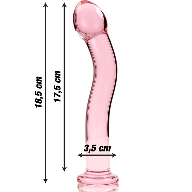 NEBULA SERIES BY IBIZA - MODELO 18 DILDO CRISTAL ROSA 18.5 CM -O- 3.5 CM - Imagen 2