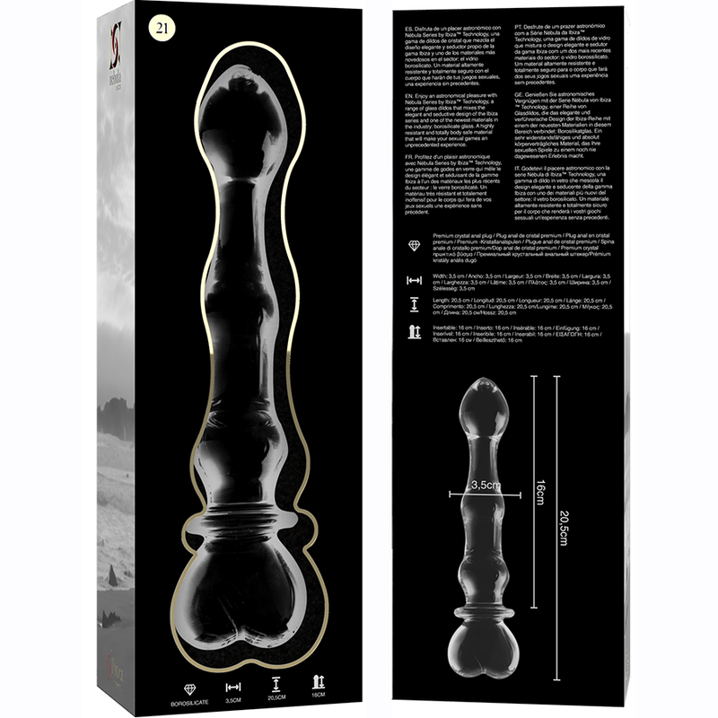 NEBULA SERIES BY IBIZA - MODELO 21 DILDO CRISTAL TRANSPARENTE 20.5 CM -O- 3.5 CM - Imagen 5