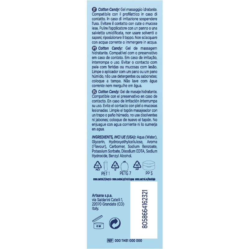 CONTROL - MASAJE GEL 3 EN 1 ALGODÓN DE AZÚCAR 200 ML - Imagen 2