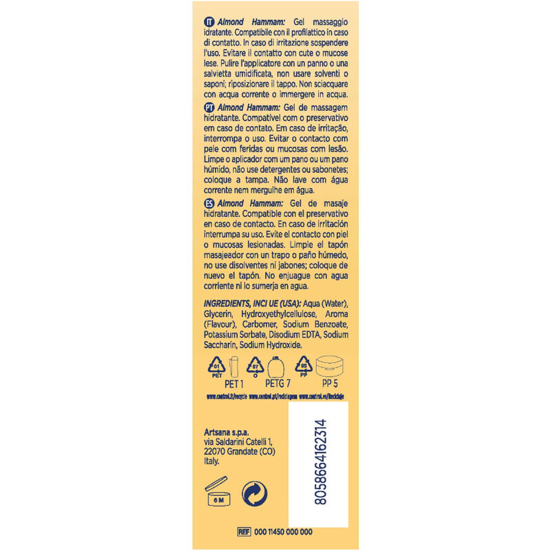 CONTROL - MASAJE GEL 3 EN 1 LECHE DE ALMENDRA 200 ML - Imagen 2