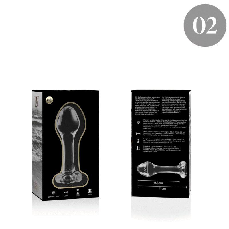 NEBULA SERIES BY IBIZA - MODELO 2 PLUG CRISTAL TRANSPARENTE 11 CM -O- 3.5 CM - Imagen 2