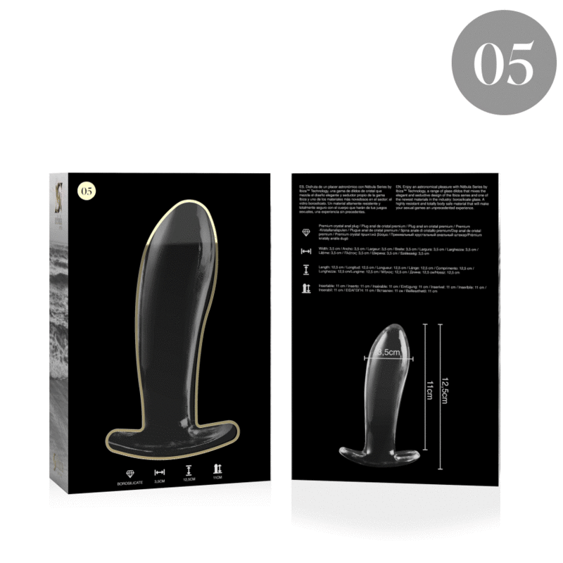 NEBULA SERIES BY IBIZA - MODELO 5 PLUG CRISTAL TRANSPARENTE 12.5 CM -O- 3.5 CM - Imagen 4