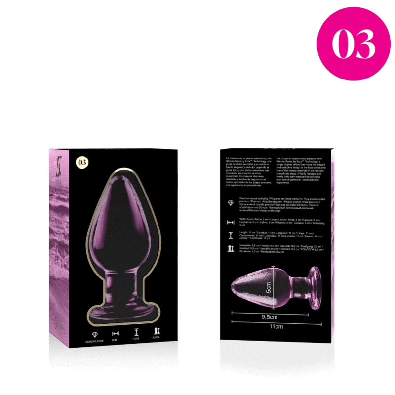 NEBULA SERIES BY IBIZA - MODELO 3 PLUG CRISTAL ROSA 11 CM -O- 5 CM - Imagen 5