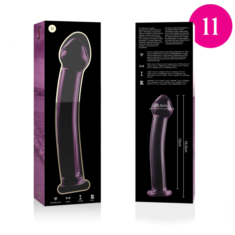 NEBULA SERIES BY IBIZA - MODELO 11 DILDO CRISTAL ROSA 16 CM -O- 3 CM - Imagen 4