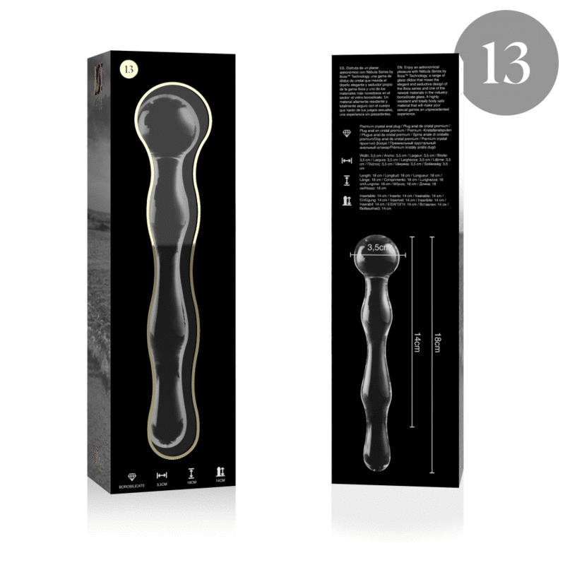 NEBULA SERIES BY IBIZA - MODELO 13 DILDO CRISTAL TRANSPARENTE 18 CM -O- 3.5 CM - Imagen 3