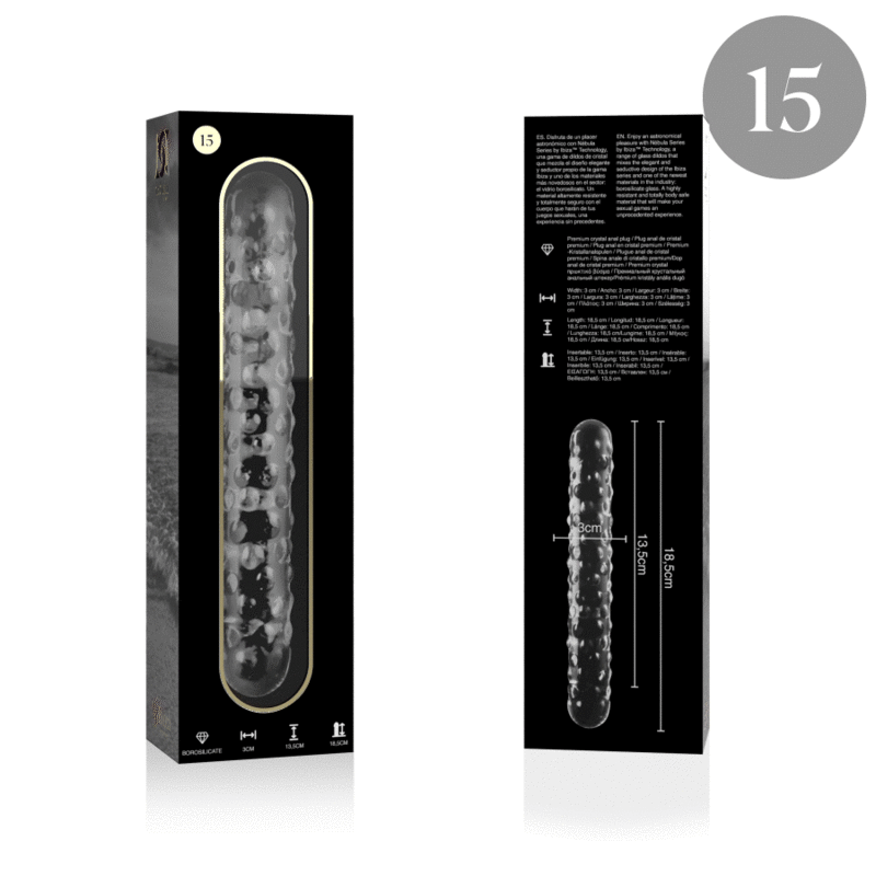 NEBULA SERIES BY IBIZA - MODELO 15 DILDO CRISTAL TRANSPARENTE 18.5 CM -O- 3 CM - Imagen 3