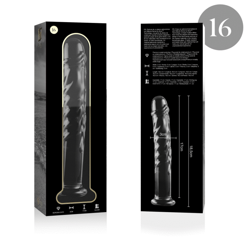 NEBULA SERIES BY IBIZA - MODELO 16 DILDO CRISTAL TRANSPARENTE 18.5 CM -O- 3 CM - Imagen 4