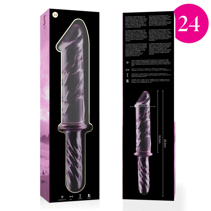 NEBULA SERIES BY IBIZA - MODELO 24 DILDO CRISTAL ROSA 28.5 CM -O- 5 CM - Imagen 2