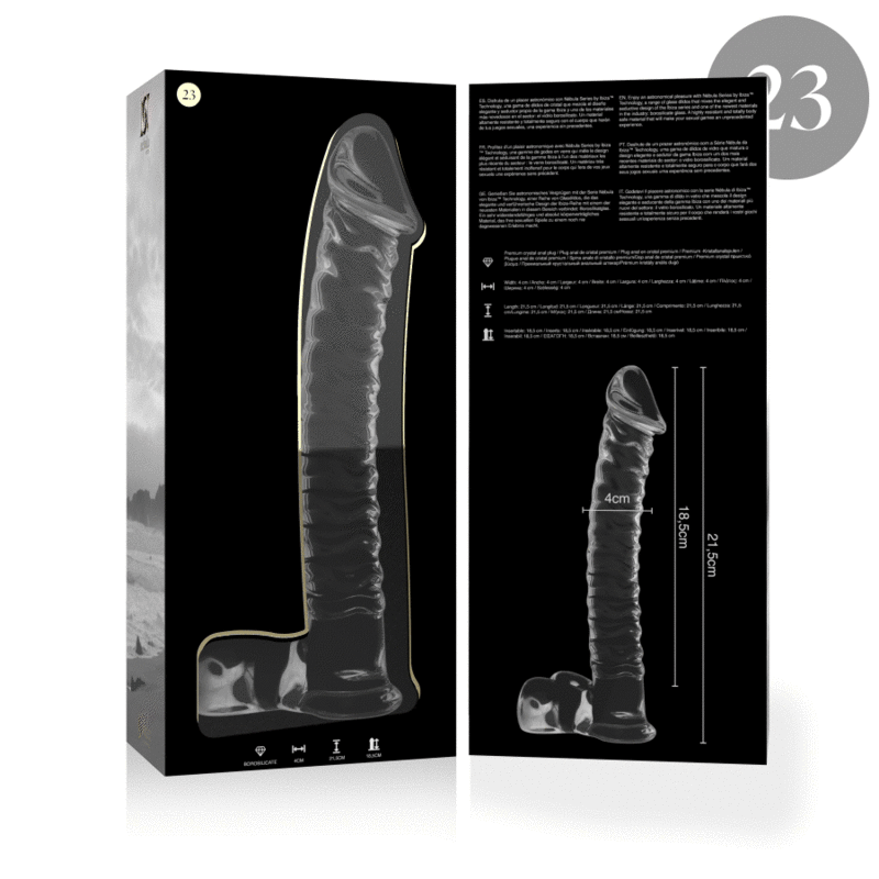 NEBULA SERIES BY IBIZA - MODELO 23 DILDO CRISTAL TRANSPARENTE 21.5 CM -O- 4 CM - Imagen 2