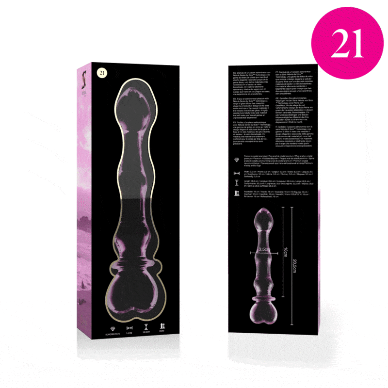 NEBULA SERIES BY IBIZA - MODELO 21 DILDO CRISTAL ROSA 20.5 CM -O- 3.5 CM - Imagen 7