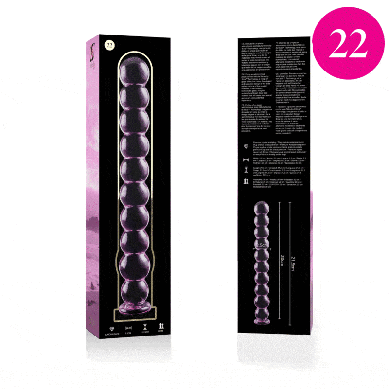 NEBULA SERIES BY IBIZA - MODELO 22 DILDO CRISTAL ROSA 21.5 CM -O- 2.5 CM - Imagen 4
