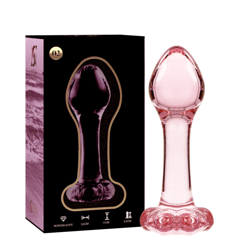 NEBULA SERIES BY IBIZA - MODELO 2 PLUG CRISTAL ROSA 11 CM -O- 3.5 CM - Imagen 2