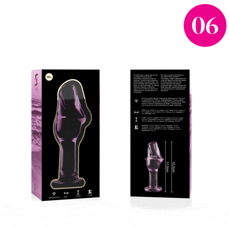 NEBULA SERIES BY IBIZA - MODELO 6 PLUG CRISTAL ROSA 12.5 CM -O- 4 CM - Imagen 4
