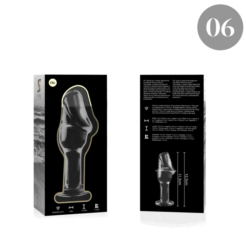 NEBULA SERIES BY IBIZA - MODELO 6 PLUG CRISTAL TRANSPARENTE 12.5 CM -O- 4 CM - Imagen 5