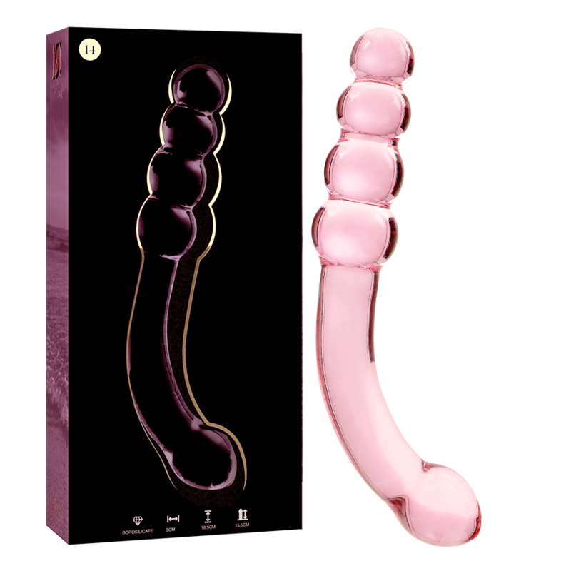 NEBULA SERIES BY IBIZA - MODELO 14 DILDO CRISTAL ROSA 18.5 CM -O- 3 CM - Imagen 3