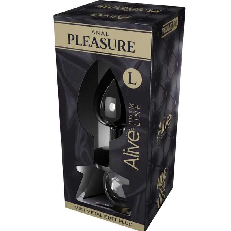 ALIVE - ANAL PLEASURE MINI PLUG METAL NEGRO TALLA L - Imagen 2