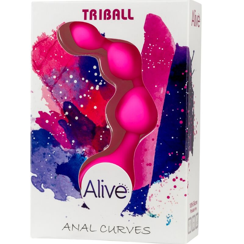 ALIVE - TRIBALL BOLAS ANALES SILICONA ROSA 15 CM - Imagen 2