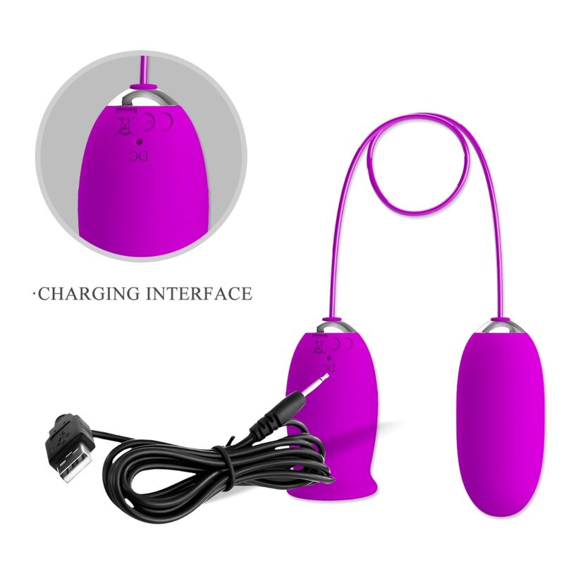 PRETTY LOVE - DAISY HUEVO DUAL VIBRADOR RECARGABLE MORADO - Imagen 9