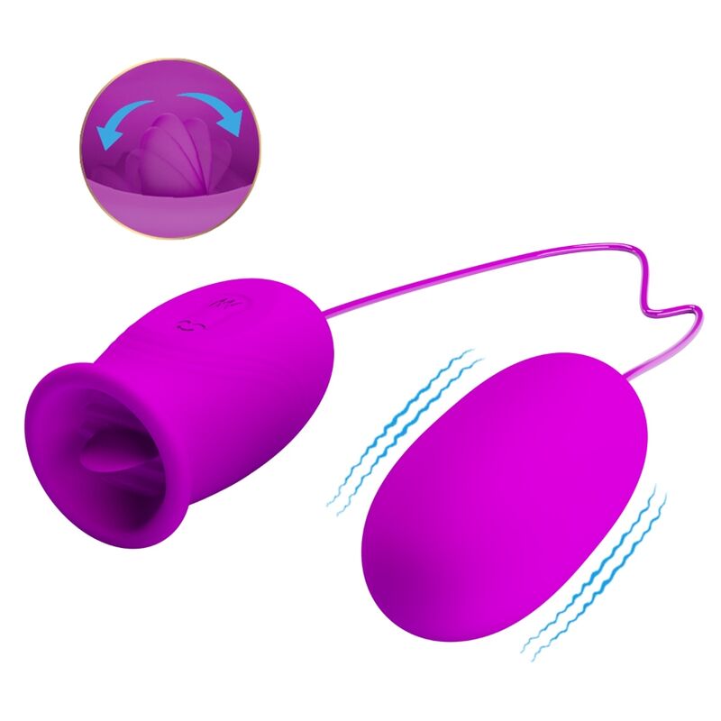 PRETTY LOVE - DAISY HUEVO DUAL VIBRADOR RECARGABLE MORADO - Imagen 4