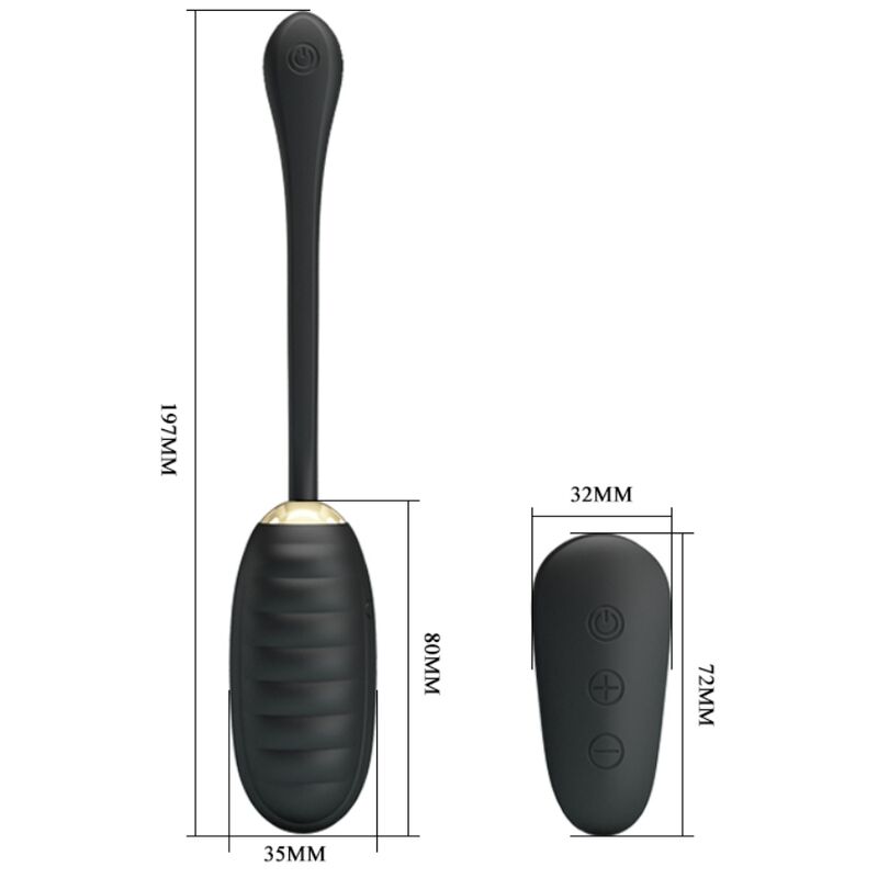 PRETTY LOVE - DOREEN HUEVO VIBRADOR DE LUJO RECARGABLE NEGRO CONTROL REMOTO - Imagen 8