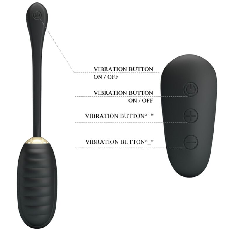 PRETTY LOVE - DOREEN HUEVO VIBRADOR DE LUJO RECARGABLE NEGRO CONTROL REMOTO - Imagen 10