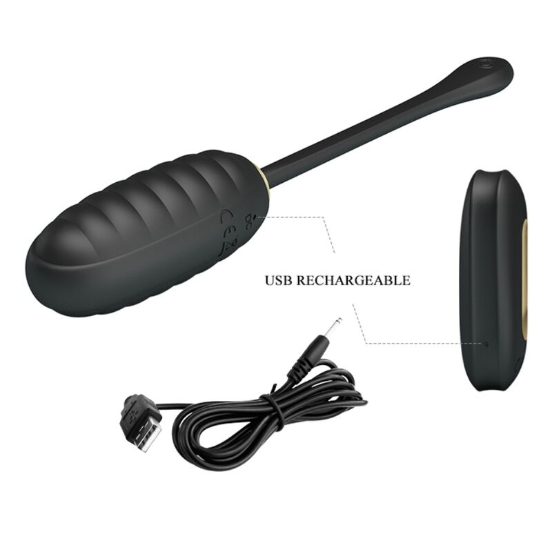 PRETTY LOVE - DOREEN HUEVO VIBRADOR DE LUJO RECARGABLE NEGRO CONTROL REMOTO - Imagen 9