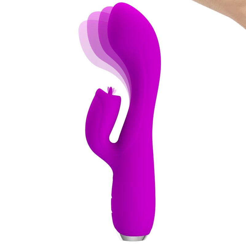 PRETTY LOVE - GLORIA VIBRADOR CONEJO RECARGABLE-IMPERMEABLE MORADO - Imagen 5