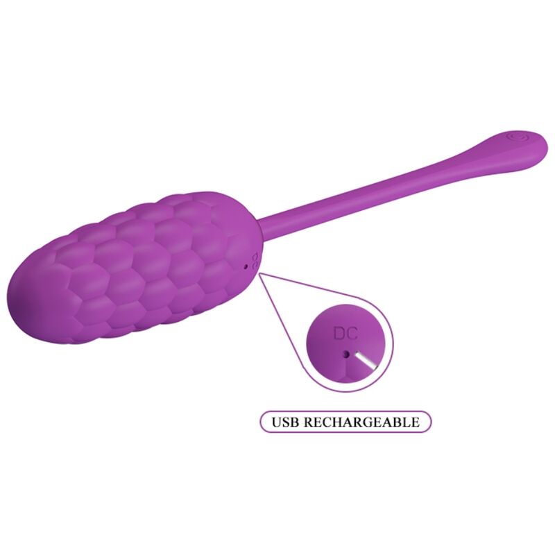 PRETTY LOVE - HUEVO VIBRADOR CON TEXTURA MARINA RECARGABLE MORADO - Imagen 4