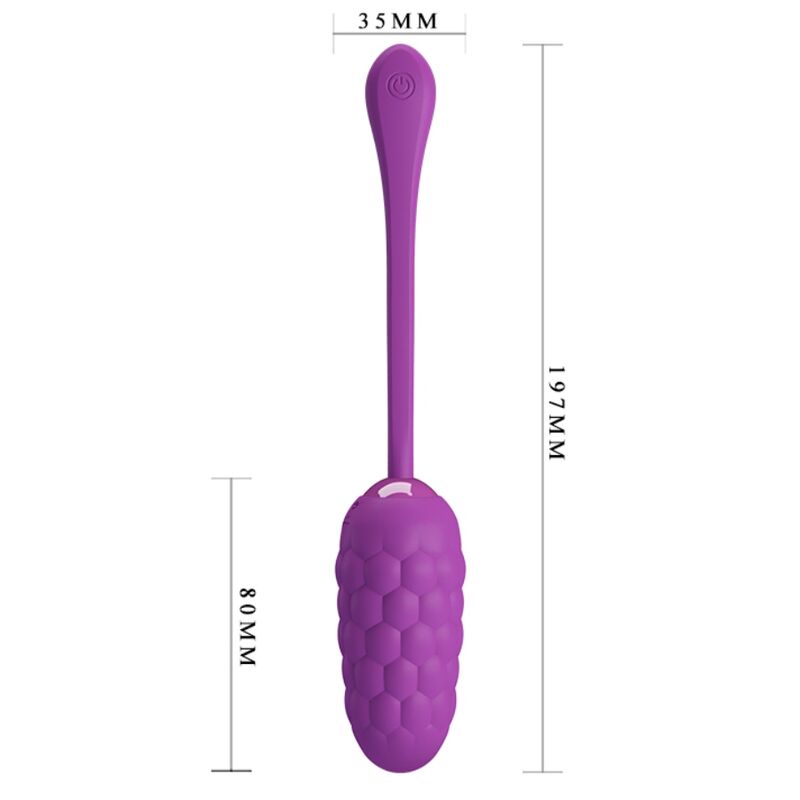 PRETTY LOVE - HUEVO VIBRADOR CON TEXTURA MARINA RECARGABLE MORADO - Imagen 5