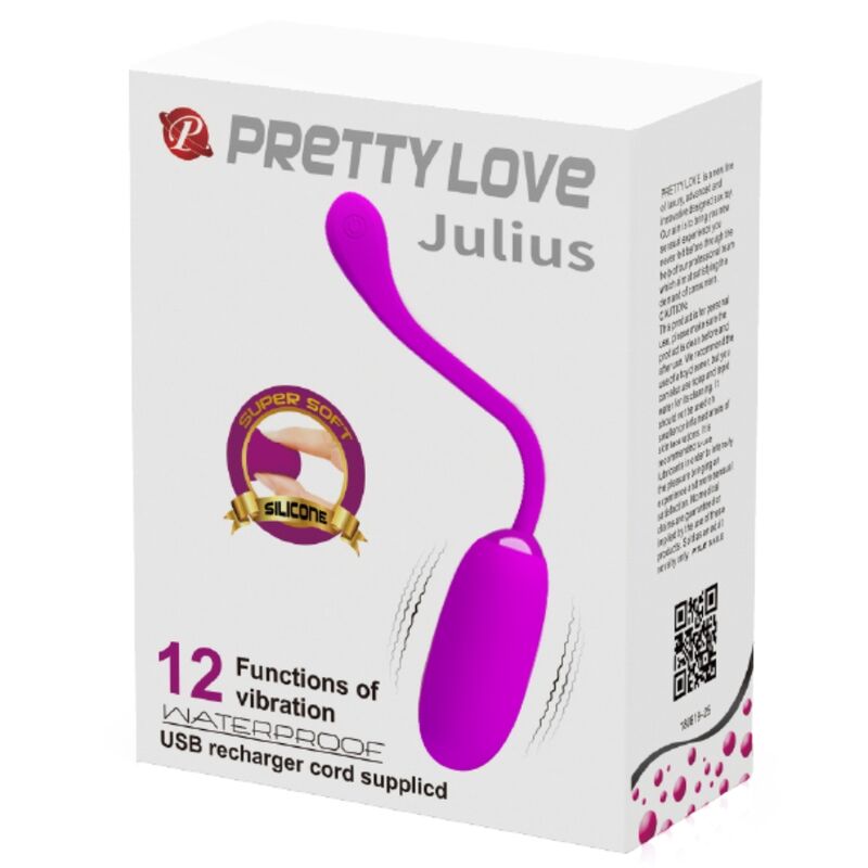 PRETTY LOVE - JULIUS HUEVO VIBRADOR IMPERMEBLE & RECARGABLE MORADO - Imagen 4