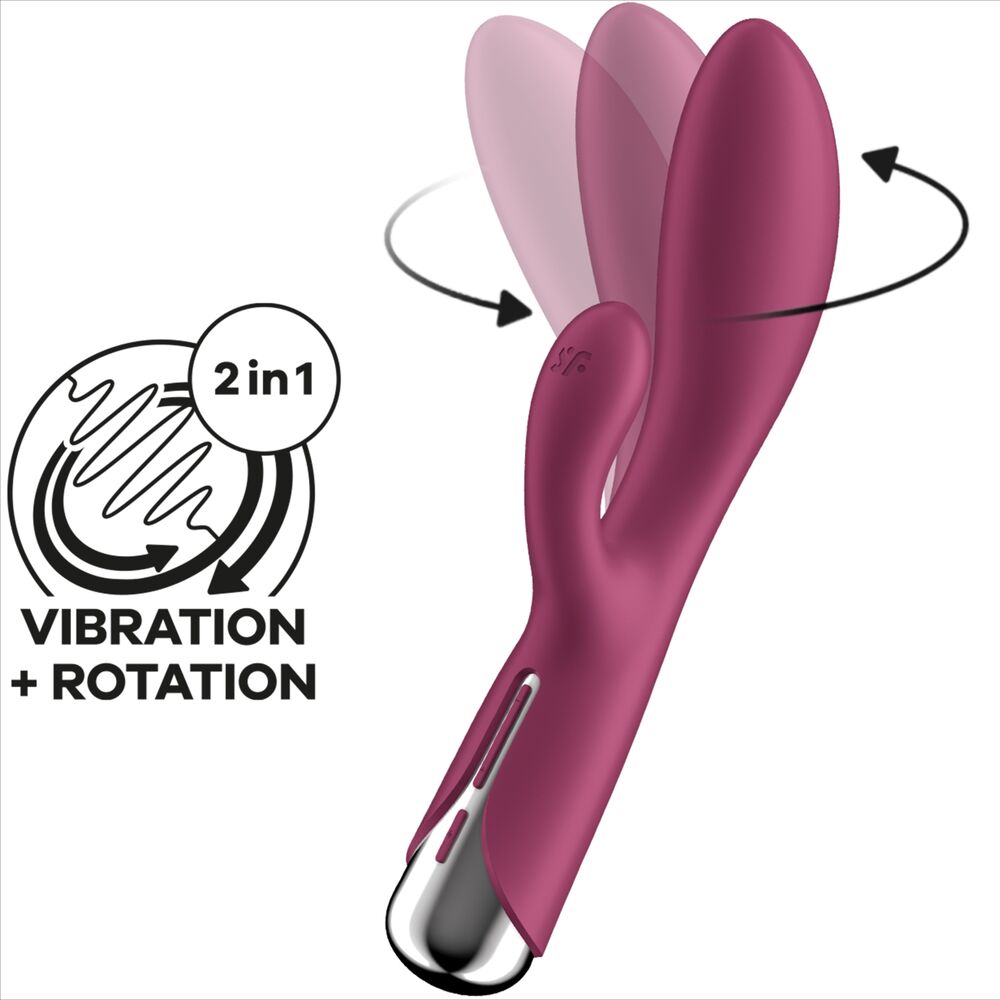 SATISFYER - SPINNING RABBIT 1 ESTIMULACION CLITORIS Y PUNTO G ROJO - Imagen 2