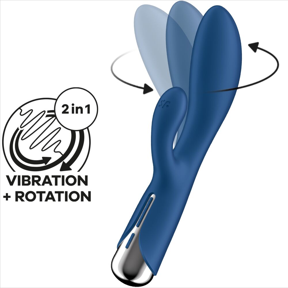SATISFYER - SPINNING RABBIT 1 ESTIMULACION CLITORIS Y PUNTO G AZUL - Imagen 7