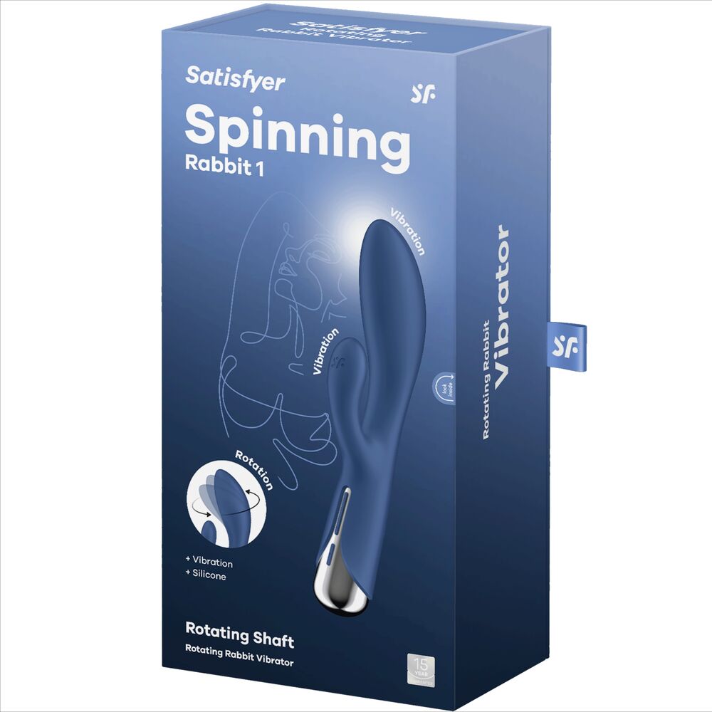 SATISFYER - SPINNING RABBIT 1 ESTIMULACION CLITORIS Y PUNTO G AZUL - Imagen 2
