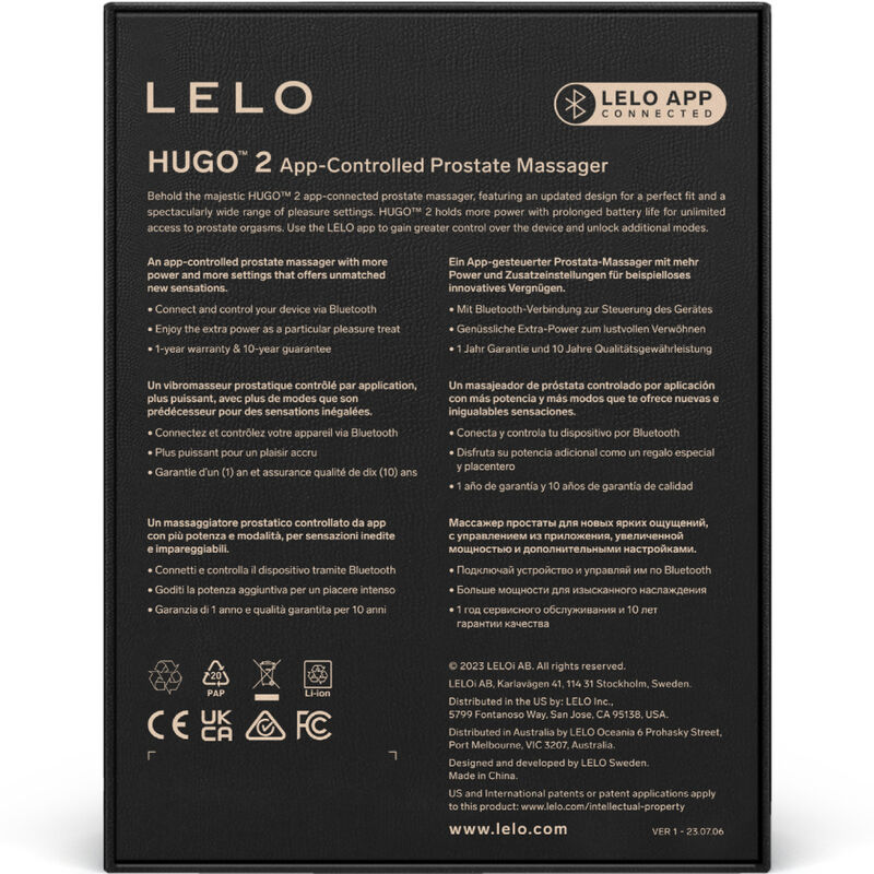 LELO - HUGO 2 MASAJEADOR DE PROSTATA NEGRO - Imagen 4