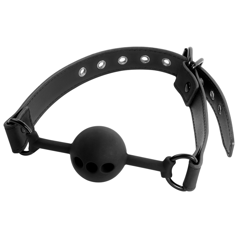 FETISH SUBMISSIVE BONDAGE - MORDAZA DE BOLA DE SILICONA TRANSPIRABLE - Imagen 2