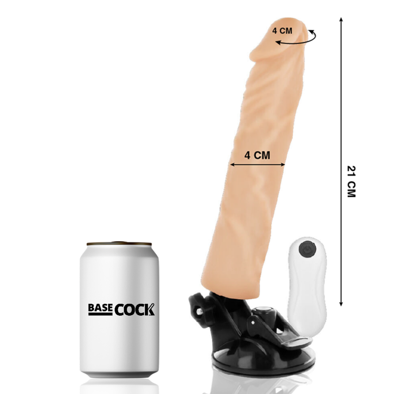 BASECOCK - VIBRADOR REALÍSTICO CONTROL REMOTO NATURAL 21 CM -O- 4 CM - Imagen 5