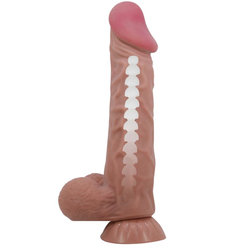 PRETTY LOVE - SLIDING SKIN SERIES DILDO REALÍSTICO CON VENTOSA PIEL DESLIZANTE MORENO 24 CM - Imagen 6